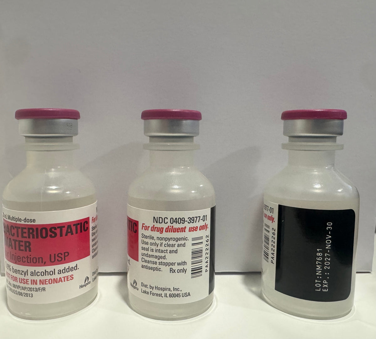 Hospira Bacteriostatic Water - Single Sealed Vial