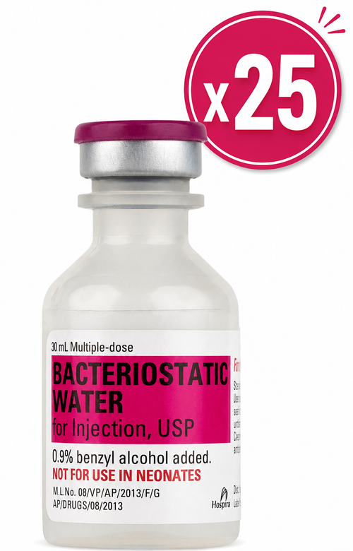Hospira Bacteriostatic Water - 25 Count Sealed Case